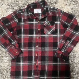 Cat & Jack Red and Black Plaid Button Down Shirt